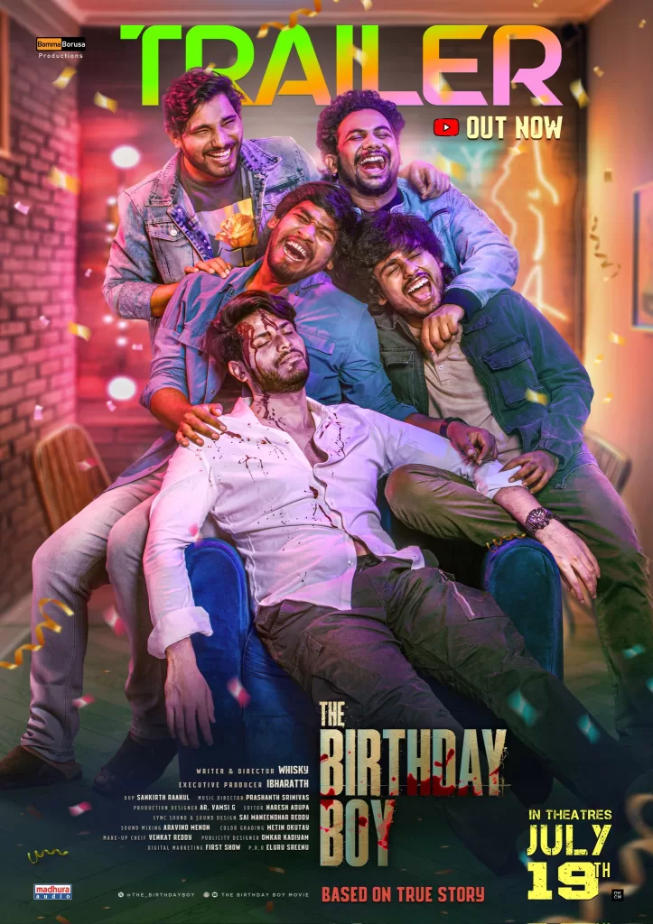 IMG 5940 Mani Vaaka, Raja Ashok, ravi krishna, Sameer Malla, The Birthday Boy, The Birthday Boy Movie Review, Vikranth Ved, Whisky Dasari